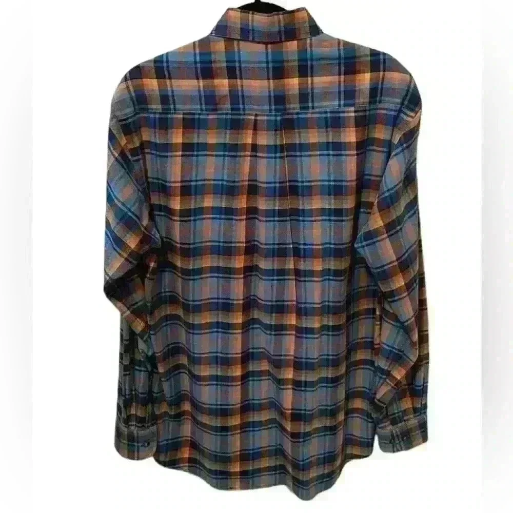 Men’s Viyella Wool and Cotton Plaid Long Sleeve Button Down - Size Medium - Picture 3 of 12